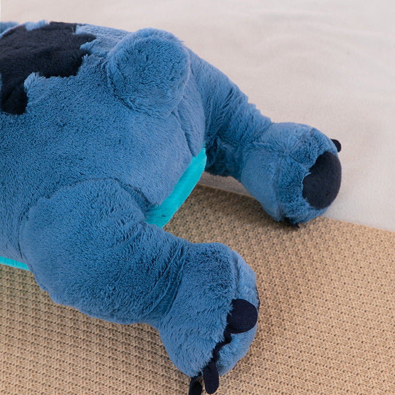 Muñeco de peluche gigante de 100cm de Disney Stitch, Animal de dibujos animados Kawaii azul, sofá, almohada suave para dormir, juguetes para niños y niñas, regalo de cumpleaños