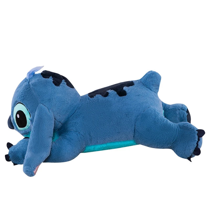 Muñeco de peluche gigante de 100cm de Disney Stitch, Animal de dibujos animados Kawaii azul, sofá, almohada suave para dormir, juguetes para niños y niñas, regalo de cumpleaños